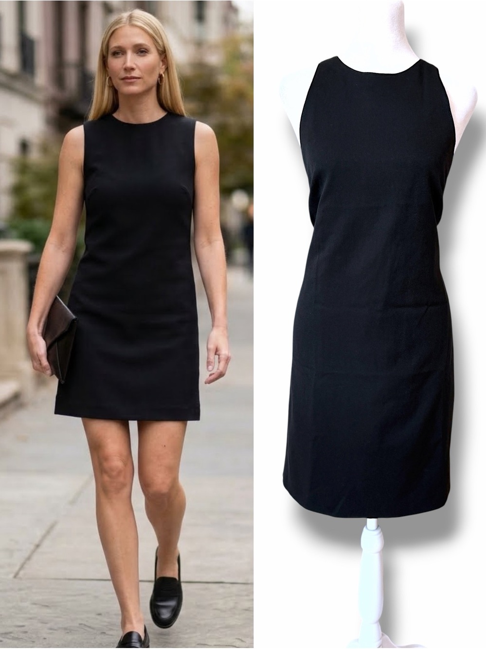 Vintage 90s Anne Klein Prototype Dress Wool LBD Archival Quiet Luxury 8/10